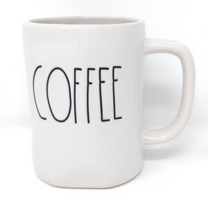 Rae Dunn White Black COFFEE Signature Ceramic 16 oz Mug